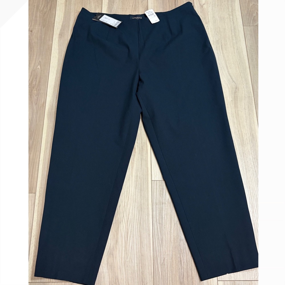 Piazza Sempione Audrey Navy Blue Cotton Stretch Pants Size 18 IT 52 NWT